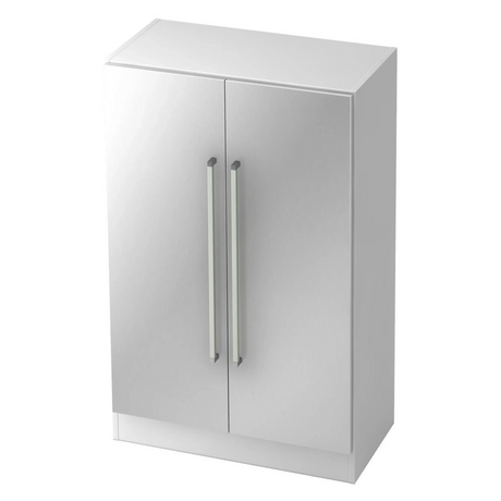 Weißer Metallschrank SIGNA G 7550 mit zwei Türen und silbernen Chromgriffen von hjh OFFICE PRO