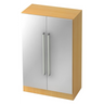 Schrank SIGNA G 7550 in Buche und Silber mit zwei Metallfronten und Chromgriffen von hjh OFFICE PRO