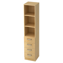 Hoher Aktenschrank SIGNA G 7600 aus hellem Ahornholz mit drei offenen Fächern und vier Schubladen von hjh OFFICE PRO