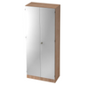Aktenschrank SIGNA K 6100 SG in Nussbaum-Optik mit zwei silbernen Türen von hjh OFFICE PRO