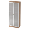 Aktenschrank SIGNA K 6100G SG in Nussbaum-Optik mit zwei mattierten Glastüren in Silber von hjh OFFICE PRO