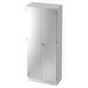 Weißer Aktenschrank SIGNA K 6200 SG mit zwei Türen und silbernem Griff von hjh OFFICE PRO