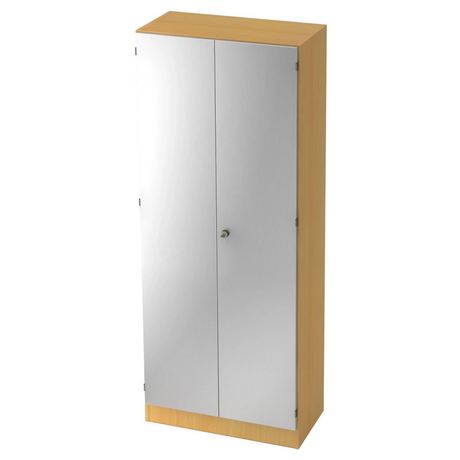 Aktenschrank SIGNA K 6200 SG in Buche-Optik mit silberfarbenen Metalltüren von hjh OFFICE PRO