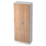 Schrank SIGNA K 6200 SG in Weiß mit Fronten in Nussbaum-Optik und einem Schloss von hjh OFFICE PRO