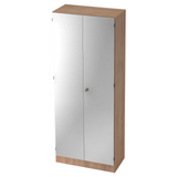 Aktenschrank SIGNA K 6200 SG in Nussbaum-Optik mit silberfarbenen Fronten von hjh OFFICE PRO