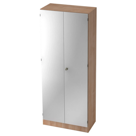 Aktenschrank SIGNA K 6200 SG in Nussbaum-Optik mit silberfarbenen Fronten von hjh OFFICE PRO