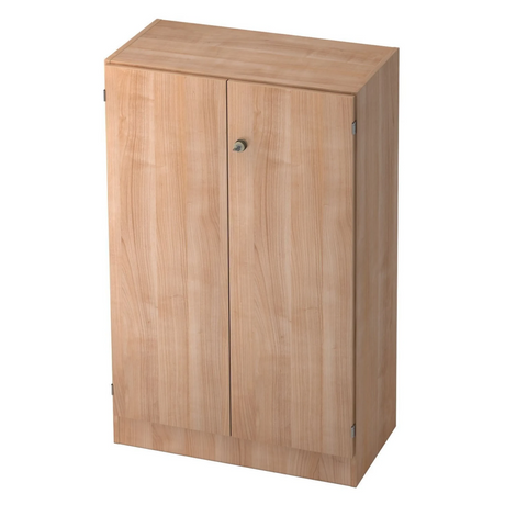 Schrank SIGNA K 6550 SG in Nussbaum-Optik mit zwei Türen und einem zentralen Schloss von hjh OFFICE PRO