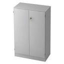Grauer Metallschrank SIGNA K 6550 SG mit zwei Türen und einem Schloss von hjh OFFICE PRO