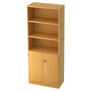 Regal SIGNA K 6770 SG in Buche-Optik mit drei offenen Ablagen und einem geschlossenen Schrank von hjh OFFICE PRO