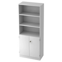 Weißes Regal SIGNA K 6770 SG mit drei offenen Fächern und einem abgeschlossenen Schrankunterschrank von hjh OFFICE PRO