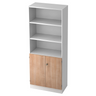 Regal SIGNA K 6770 SG in Weiß mit drei offenen Fächern und einem nussbaumfarbenen Unterschrank von hjh OFFICE PRO