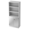 Weißes Regal SIGNA K 6770 SG mit drei offenen Ablagefächern und einem geschlossenen Unterschrank von hjh OFFICE PRO