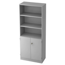 Grauer Aktenschrank SIGNA K 6770 SG mit offenen Regalfächern und einem geschlossenen Unterschrank von hjh OFFICE PRO