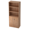 Regal SIGNA K 6770 SG in Nussbaum-Optik mit drei offenen Ablagen und einem zweitürigen Unterschrank von hjh OFFICE PRO