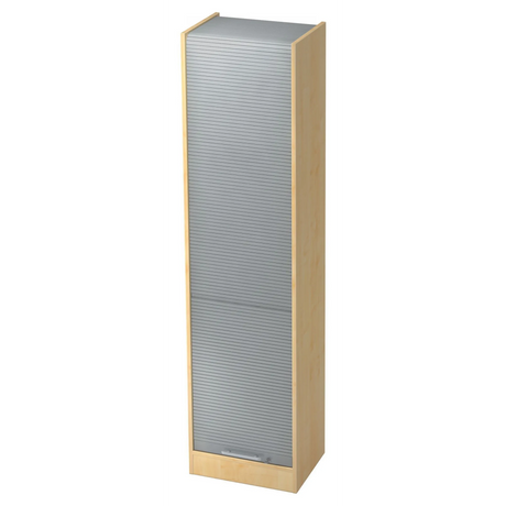 Aktenschrank SIGNA R 50 in Ahorn-Optik mit silbernen Kunststoff-Lamellentüren von hjh OFFICE PRO