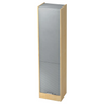 Schrank SIGNA R 50 in Ahorn und Silber mit grauen Lamellentüren und Chromgriff von hjh OFFICE PRO