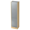 Schrank SIGNA R 50 in Ahorn und Silber mit grauen Lamellentüren und Chromgriff von hjh OFFICE PRO