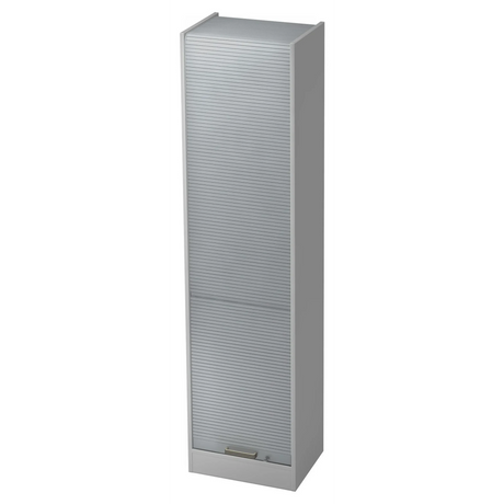 Grauer Aktenschrank SIGNA R 50 mit silbernem Streifengriff aus Kunststoff von hjh OFFICE PRO