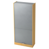 Aktenschrank SIGNA R 90 in Buche und Silber mit silbernem Rollladen und Chromgriff von hjh OFFICE PRO