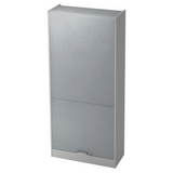 Grauer Aktenschrank SIGNA R 90 aus Metall mit Lamellentüren und Chromgriff von hjh OFFICE PRO