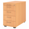 Standcontainer SIGNA SC50 in buchenfarbener Optik mit vier Schubladen und Bügelgriffen von hjh OFFICE PRO