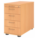 Standcontainer SIGNA SC50 in buchenfarbener Optik mit vier Schubladen und Bügelgriffen von hjh OFFICE PRO