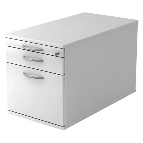 Weißer System Rollcontainer SIGNA TC20 aus Metall mit drei Bogengriffen und Schloss von hjh OFFICE PRO