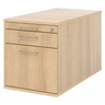 System Rollcontainer SIGNA TC20 in Eiche-Optik mit drei Schubladen und silbernen Bügelgriffen von hjh OFFICE PRO