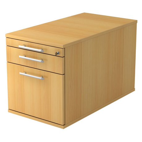 System Rollcontainer SIGNA TC20 in Buche-Optik mit drei Schubladen und Relinggriffen von hjh OFFICE PRO
