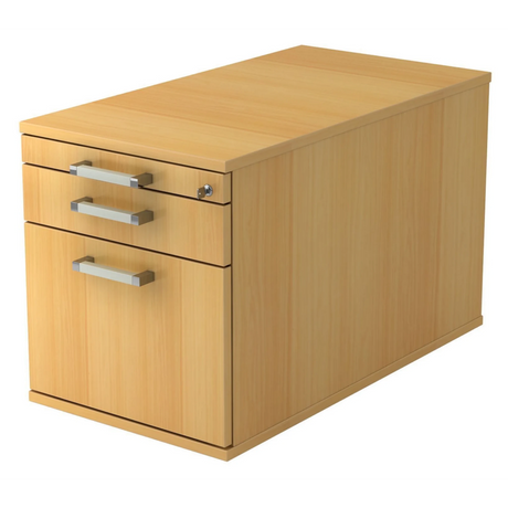 System Rollcontainer SIGNA TC20 in Buche-Optik mit drei Schubladen und Chromgriffen von hjh OFFICE PRO