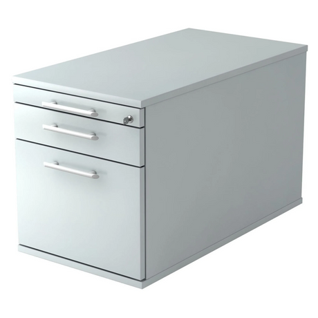 Grauer System Rollcontainer SIGNA TC20 aus Kunststoff mit drei Relinggriffen von hjh OFFICE PRO
