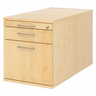 System Rollcontainer SIGNA TC20 in Ahorn-Optik mit drei Schubladen und silbernen Bügelgriffen von hjh OFFICE PRO