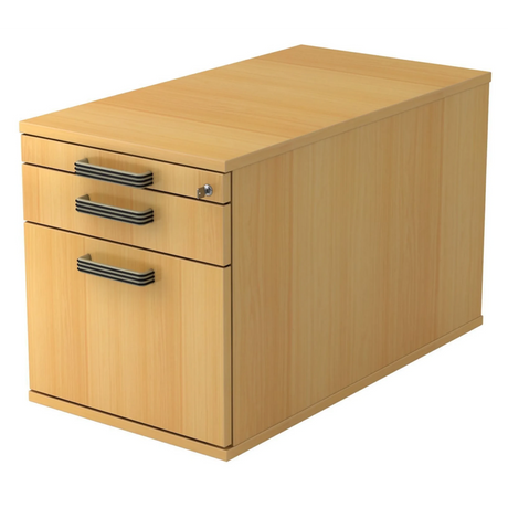 System Rollcontainer SIGNA TC20 in Buche-Optik mit drei Streifengriffen und Schloss von hjh OFFICE PRO