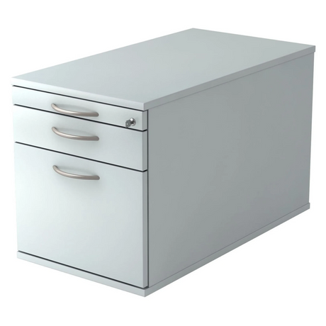 Grauer System Rollcontainer SIGNA TC20 aus Metall mit drei Bogengriffen und Schloss von hjh OFFICE PRO