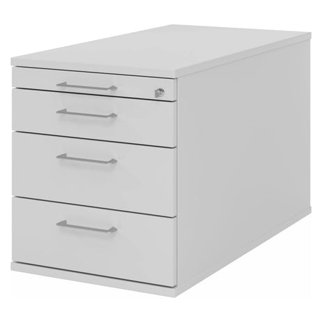 Grauer System Rollcontainer SIGNA TC30 aus Metall mit vier Schubladen und Bügelgriffen von hjh OFFICE PRO