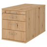 System Rollcontainer SIGNA TC30 in Asteiche mit vier Schubladen und silbernen Bügelgriffen von hjh OFFICE PRO