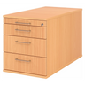 System Rollcontainer SIGNA TC30 in Buche-Optik mit drei Schubladen und Metall-Bügelgriffen von hjh OFFICE PRO