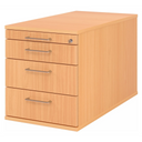 System Rollcontainer SIGNA TC30 in Buche-Optik mit drei Schubladen und Metall-Bügelgriffen von hjh OFFICE PRO