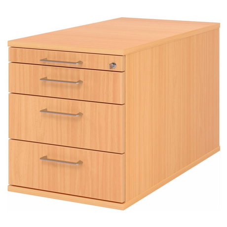 System Rollcontainer SIGNA TC30 in Buche-Optik mit drei Schubladen und Metall-Bügelgriffen von hjh OFFICE PRO