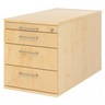 System-Rollcontainer SIGNA TC30 in Ahorn-Optik mit vier Schubladen und silbernen Bügelgriffen von hjh OFFICE PRO