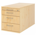 System-Rollcontainer SIGNA TC30 in Ahorn-Optik mit vier Schubladen und silbernen Bügelgriffen von hjh OFFICE PRO