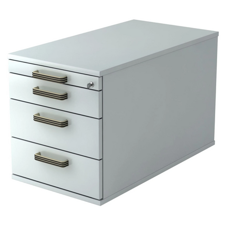 Grauer System Rollcontainer SIGNA TC30 aus Kunststoff mit vier Streifengriffen von hjh OFFICE PRO