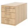 System Rollcontainer SIGNA TC30 in Eiche-Optik mit vier Schubladen und silbernen Bügelgriffen von hjh OFFICE PRO