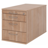 System Rollcontainer SIGNA TC30 in Nussbaum-Optik mit vier Schubladen und Metallbügelgriffen von hjh OFFICE PRO