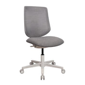 Homeoffice-Bürostuhl Sitflex Lady mit grauem Stoffbezug und weißem Fußkreuz auf Rollen von hjh OFFICE