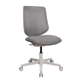 Homeoffice-Bürostuhl Sitflex Lady mit grauem Stoffbezug und weißem Fußkreuz auf Rollen von hjh OFFICE