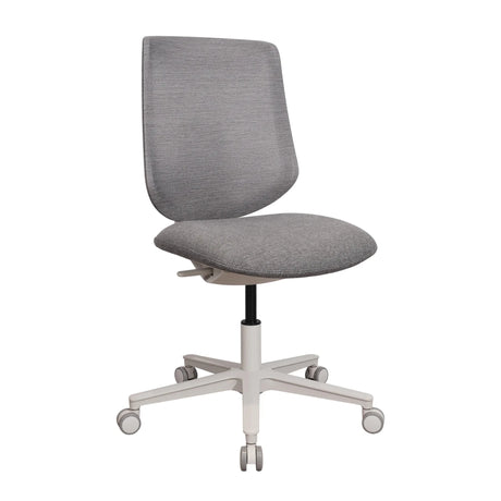 Homeoffice-Bürostuhl Sitflex Lady mit grauem Stoffbezug und weißem Fußkreuz auf Rollen von hjh OFFICE