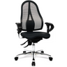 Profi-Bürostuhl SITNESS 15 U2 in Schwarz mit Netzrückenlehne und glänzendem Fußkreuz von Topstar