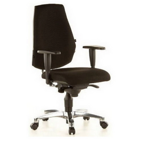 Schwarzer Profi-Bürostuhl SITNESS 30 mit Armlehnen und verchromtem Fußkreuz von Topstar