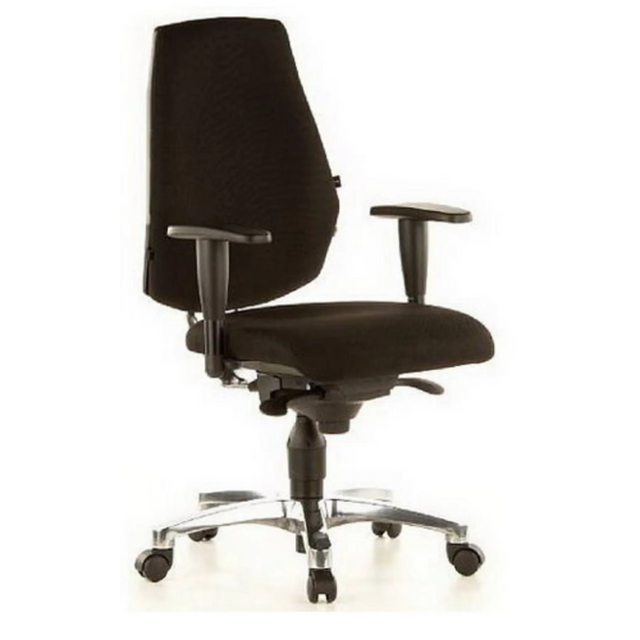 Schwarzer Profi-Bürostuhl SITNESS 30 mit Armlehnen und verchromtem Fußkreuz von Topstar